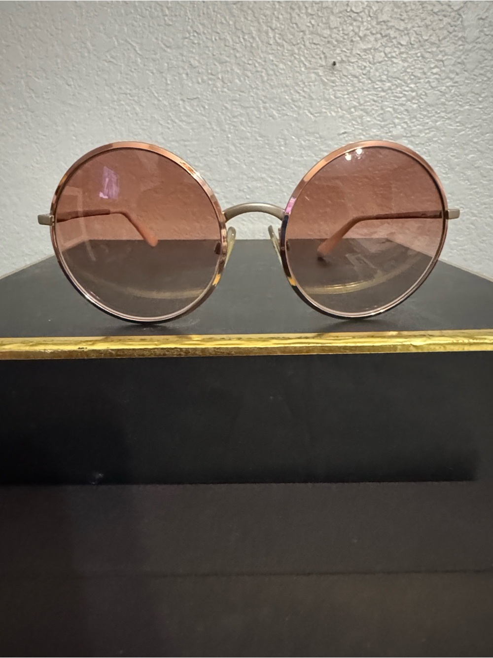 Dolce & Gabbana Round Pink Lens Sunglasses